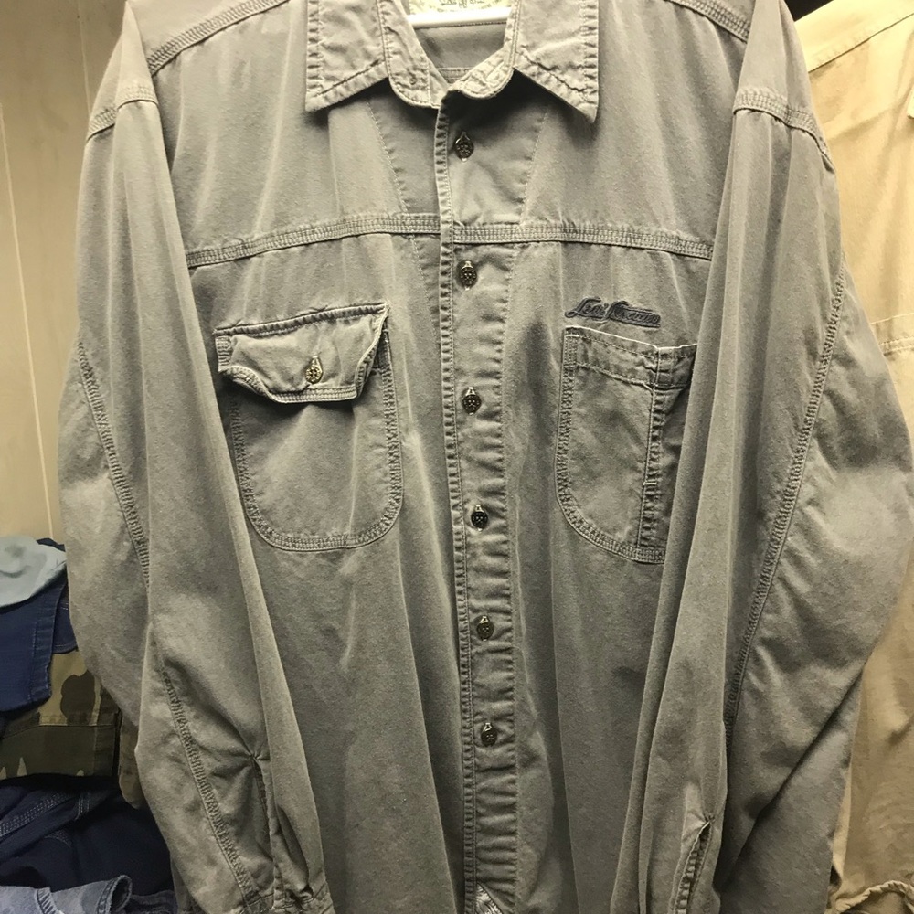 Two men’s Levi long sleeve shirts